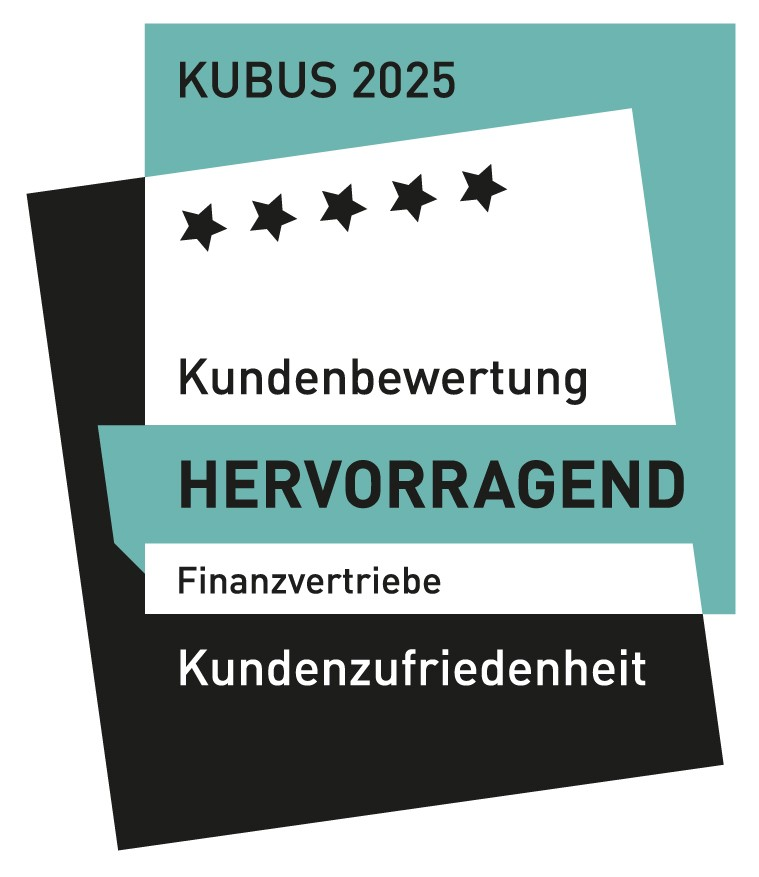 KUBUS 2025 Siegel Hervorragend für Finanzvertriebe Kundenzufriedenheit